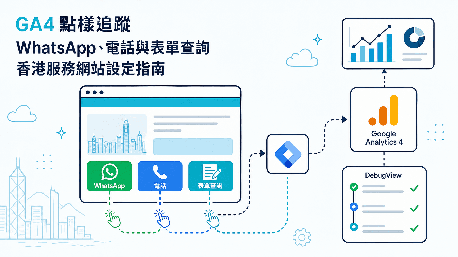 GA4 點樣追蹤 WhatsApp、電話與表單查詢香港服務網站設定指南